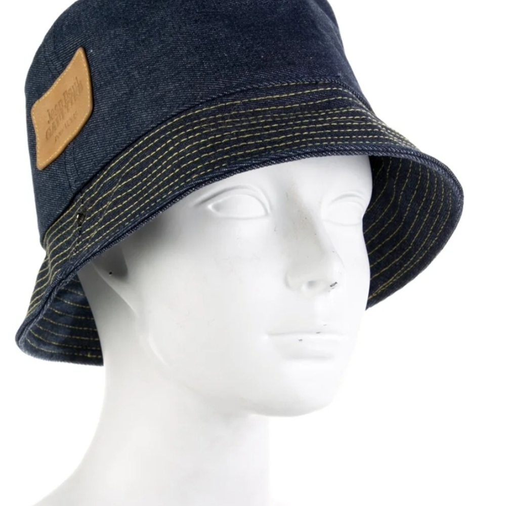 Denim Bucket Hat with Contrast Stitching